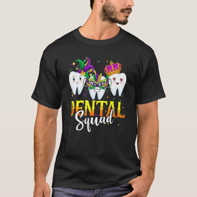 T-shirt Mardi Gras Carnival Dental Squad New Orlean Dentis (Devant)
