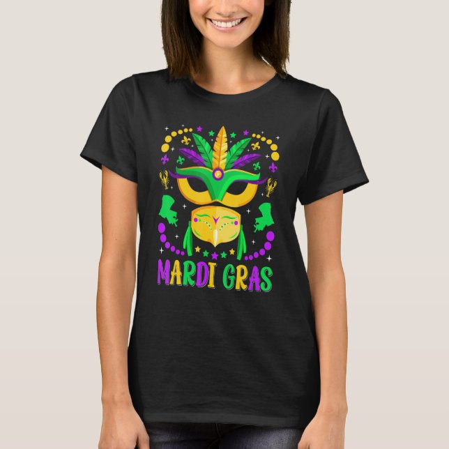 T-shirt Mardi Gras Carnival Mask Beads Costume Mardi Gras (Devant)