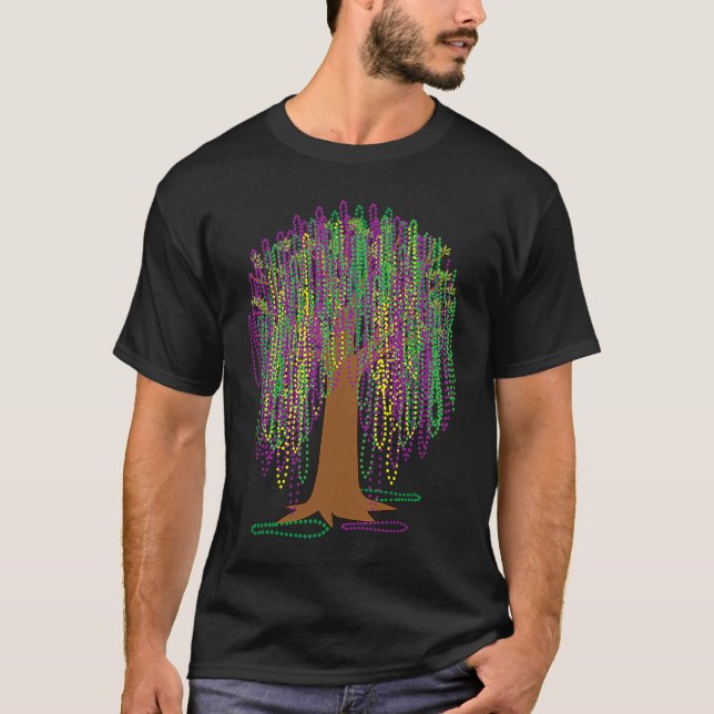T-shirt Mardi Gras Carnival Mexican Graphic Bead Tree Bour (Devant)