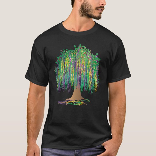 T-shirt Mardi Gras Carnival Mexican Graphic Bead Tree Bour (Devant)