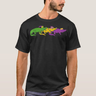 T-shirt Mardi Gras Carnival Party mignonne Trois Alligator