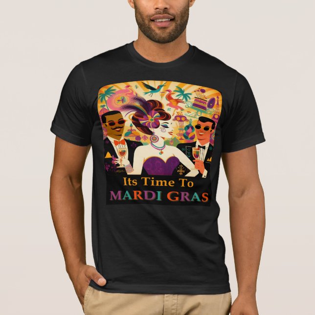 T-shirt Mardi Gras Cocktail Futur Du Milieu Du Siècle (Devant)