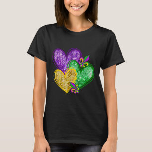 T-shirt Mardi Gras Coeur Fleur de lis Symbole Carnaval Hom