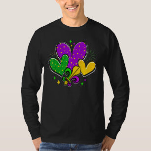 T-shirt Mardi Gras Cœurs Amour Mardi Gras Fleur De Lys Fes