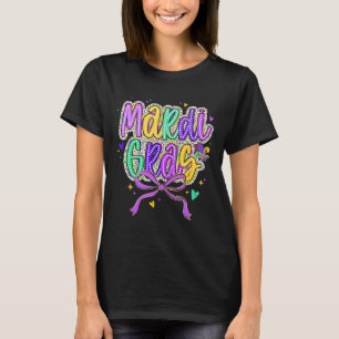 T-shirt Mardi Gras Coquette Bow Gros Mardi New Orleans Ki