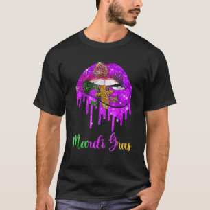 T-shirt Mardi Gras Costume de Carnaval Purple Amp Or Fleur