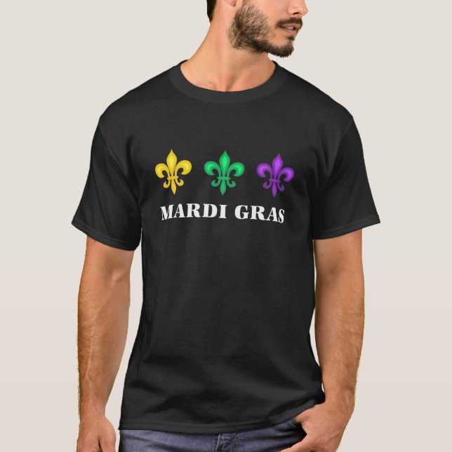 T-shirt Mardi Gras Costume Fun Fleur De Lis Masquerade (Devant)