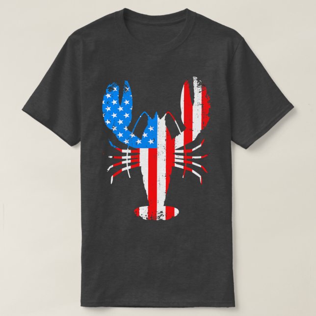 T-shirt Mardi Gras Crawfish avec US American Stars et str (Design devant)