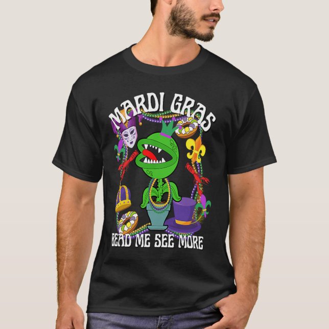 T-shirt Mardi Gras Crawfish Crawdad Feed Me Beads Jester H (Devant)
