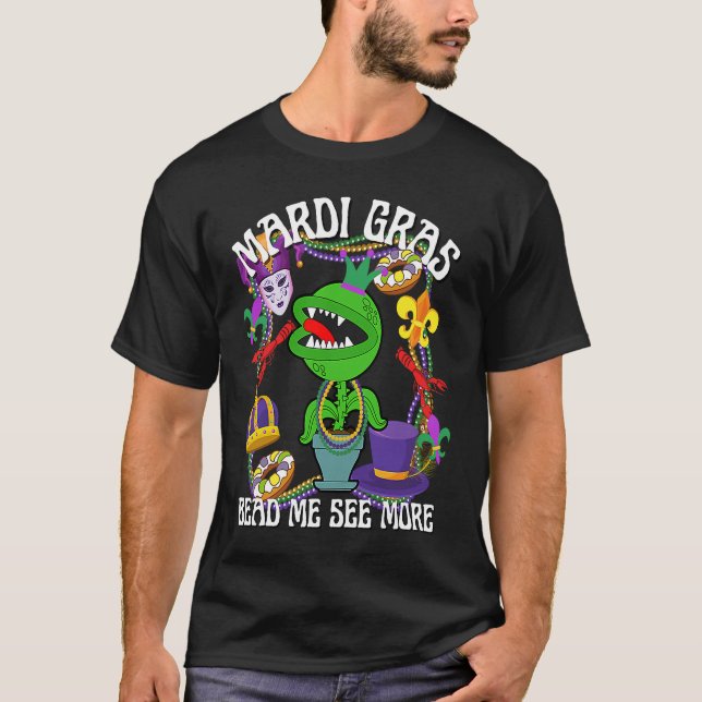 T-shirt Mardi Gras Crawfish Crawdad Me nourrir perles Jest (Devant)