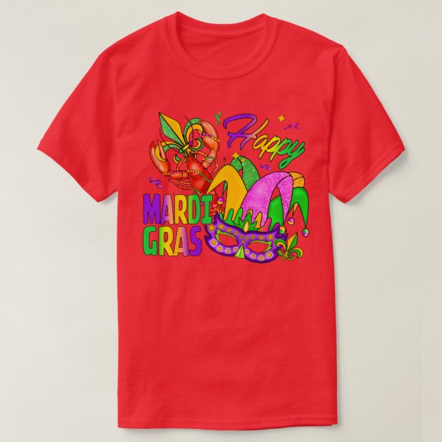 T-shirt Mardi Gras Crawfish Fête Pour Hommes Et Femmes (Design devant)