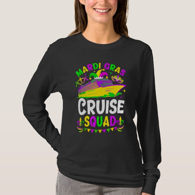 T-shirt Mardi Gras Cruise Crew Cruising Mask Cruise Ship P (Devant)