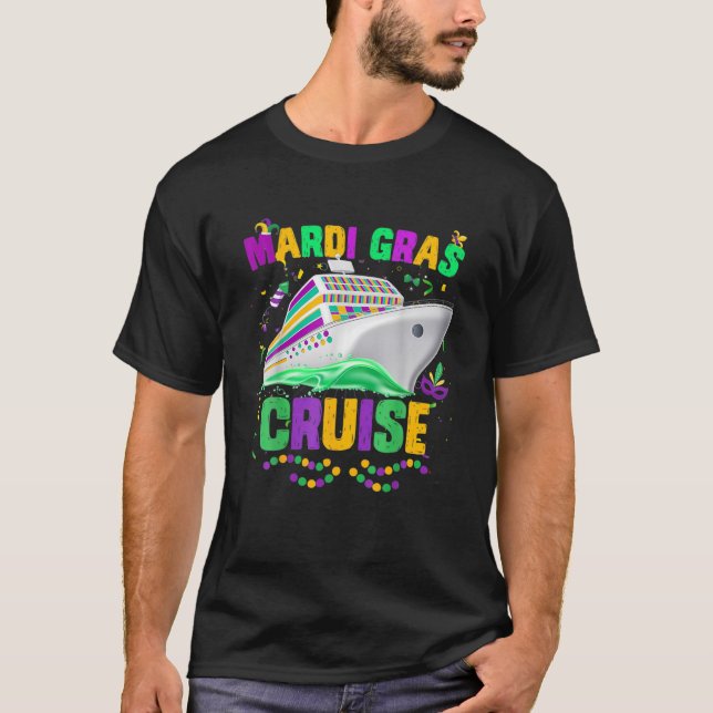 T-shirt Mardi Gras Cruise Croisière Masque de Croisière Co (Devant)