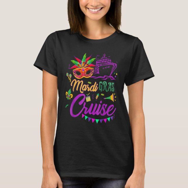 T-shirt Mardi Gras Cruise Cruise Mask Cruise Party (Devant)