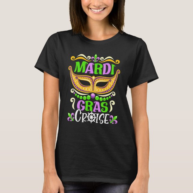 T-shirt Mardi Gras Cruise Mask Matching Group Family Vacat (Devant)