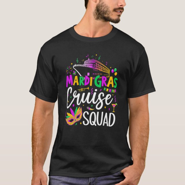 T-shirt Mardi Gras Cruise Squad 2023 Famille du groupe cor (Devant)