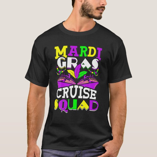 T-shirt Mardi Gras Cruise Squad Croisière Vacances Bateau  (Devant)