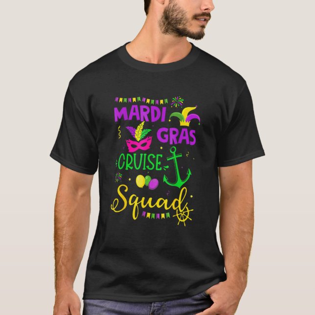 T-shirt Mardi Gras Cruise Squad Funny Matching Group Famil (Devant)