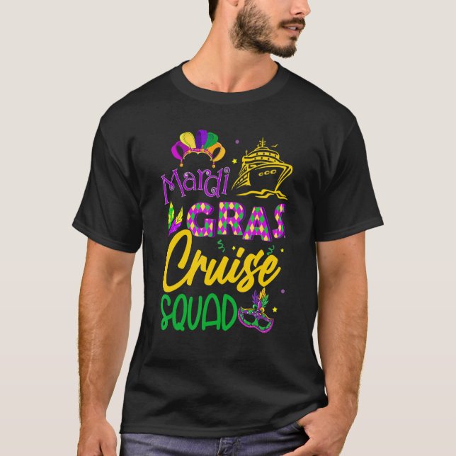 T-shirt Mardi Gras Cruise Squad Matching Group Cruising Cr (Devant)