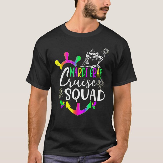 T-shirt Mardi Gras Cruise Squad Matching Group Family Vaca (Devant)