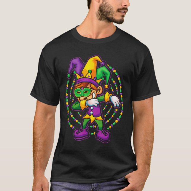 T-shirt Mardi Gras Dabbing Boys Kids Gift Funny New Orlean (Devant)