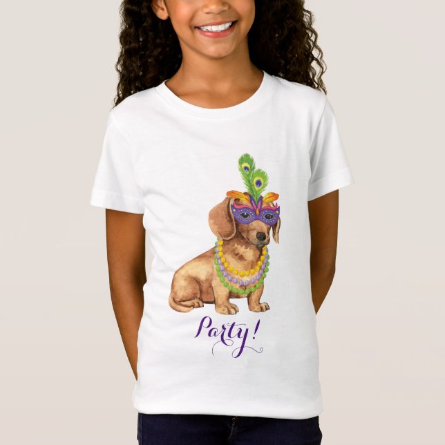 T-Shirt Mardi Gras Dachshund (Devant)