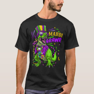 T-shirt Mardi Gras Dinosaur T Rex Funny Mardi GrawBoys K
