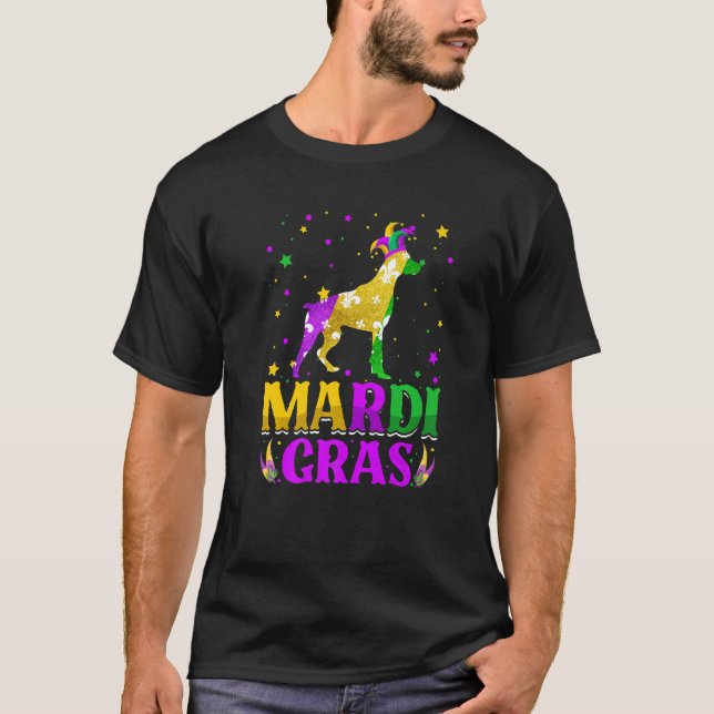 T-shirt Mardi Gras Doberman Chien Carnaval Jester (Devant)