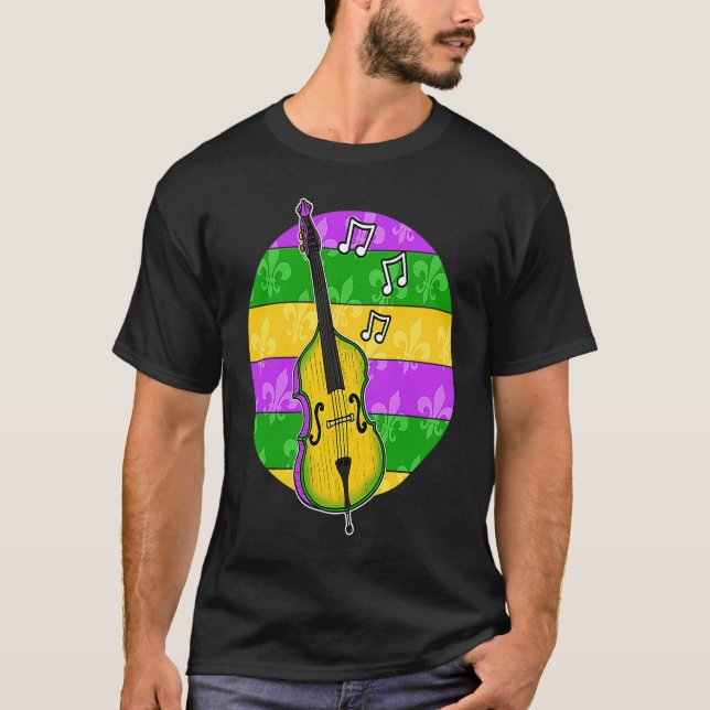 T-shirt Mardi Gras Double Bass Teacher Bassist Musician (Devant)