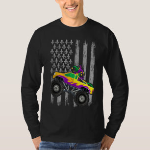 T-shirt Mardi Gras Drapeau Monster Perles de camion de cam