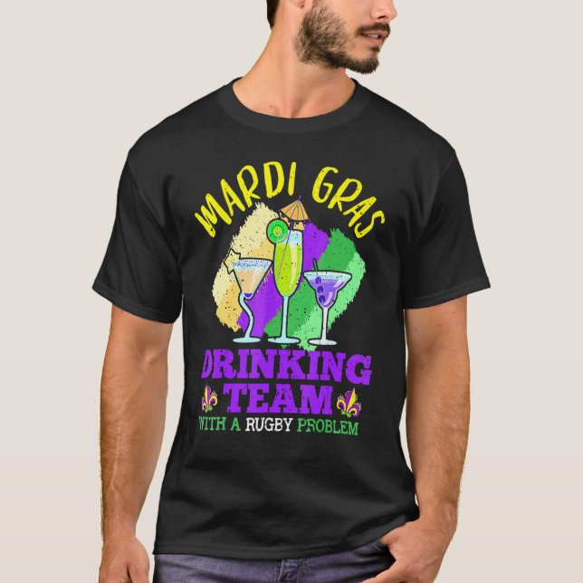 T-shirt Mardi Gras Drinking Team, Drunk Carnival Parade Co (Devant)