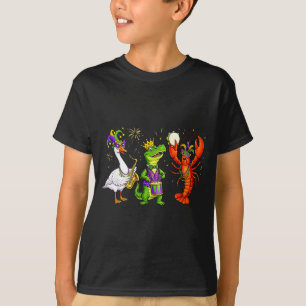 T-shirt Mardi Gras drôle d'oie d'alligator d'écrevisse de 