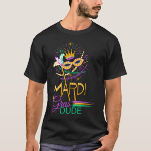 T-shirt Mardi Gras Dude Mardi Gras 2023 Perles Mask Feathe