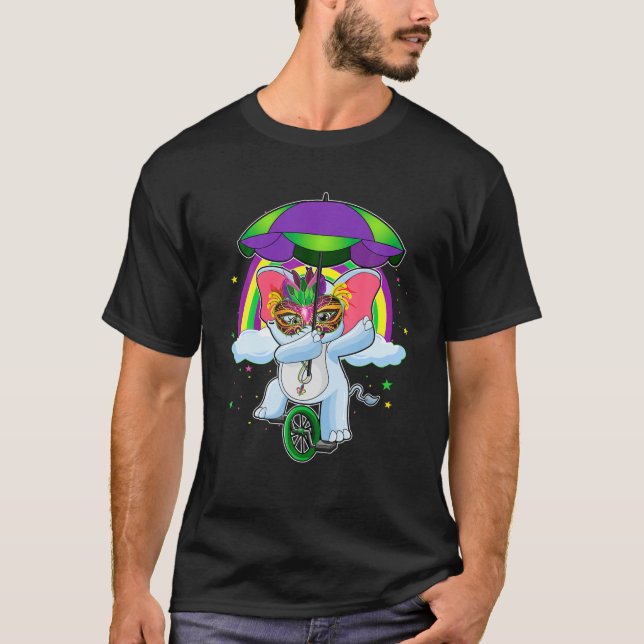 T-shirt Mardi Gras Eléphant Décoration Perle Shenanigans C (Devant)