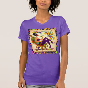 T-shirt Mardi Gras Femme Au Milieu Du Siècle Avec Martini