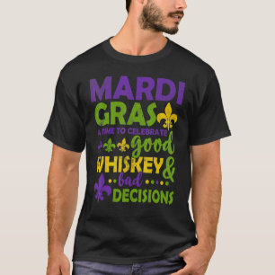 T-shirt Mardi Gras Fête Masque Costume Carnaval Whiskey Ca