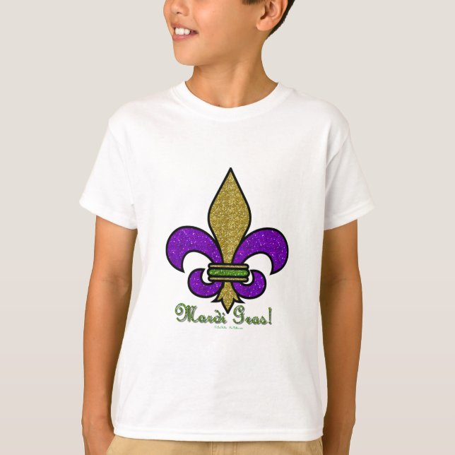 T-shirt Mardi Gras Fleur De Lis Coloré (Devant)
