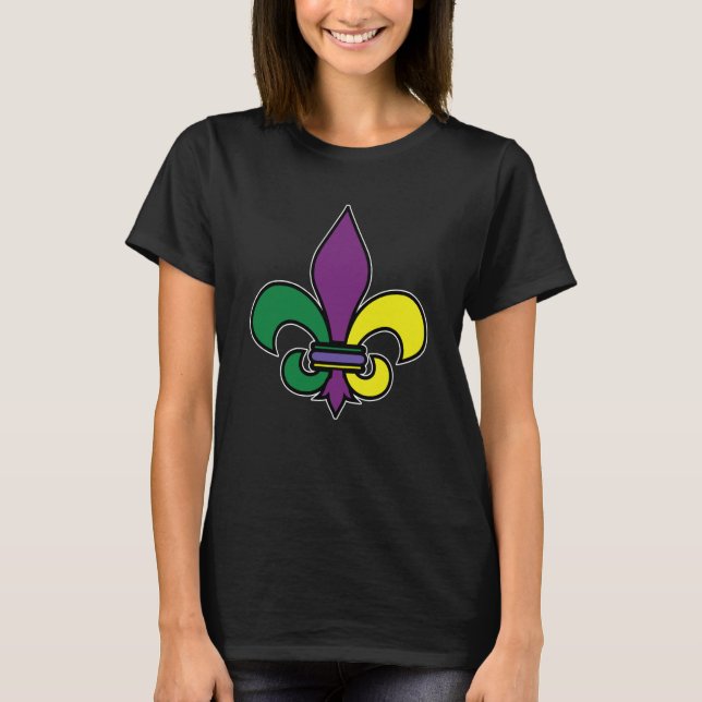 T-shirt Mardi Gras Fleur De Lis Crown Carnival Costume (Devant)