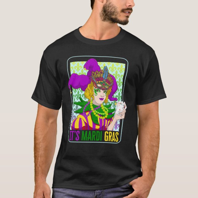 T-shirt Mardi Gras Fleur De Lis Mardi Gras Carnival Jester (Devant)