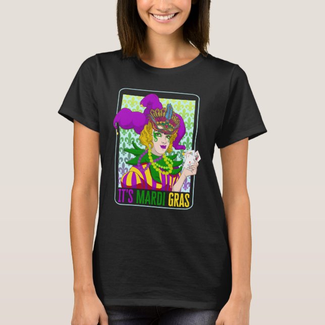 T-shirt Mardi Gras Fleur De Lis Mardi Gras Carnival Jester (Devant)