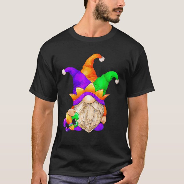 T-shirt Mardi Gras Gnomes tenant un masque amour Mardi Gra (Devant)