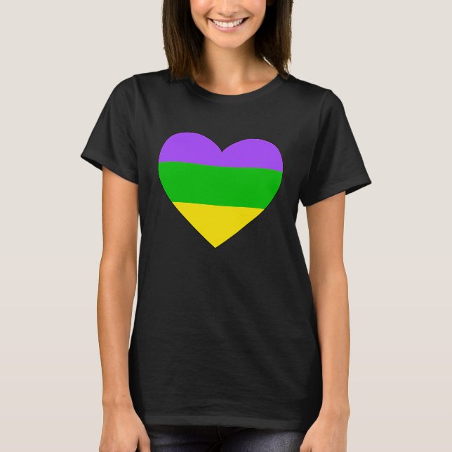 T-shirt Mardi Gras Heart New Orleans Celebrate Louisiana P (Devant)
