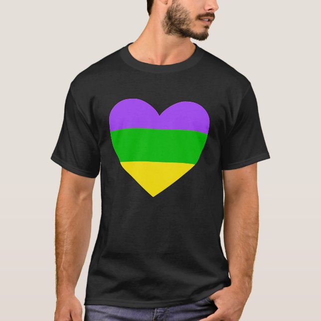 T-shirt Mardi Gras Heart New Orleans Celebrate Louisiana P (Devant)