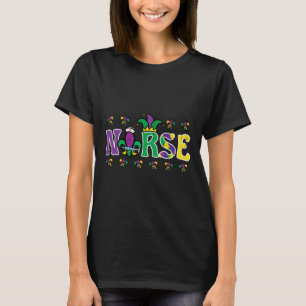 T-shirt Mardi Gras Infirmière Jester Scrub Top Carnival Rn