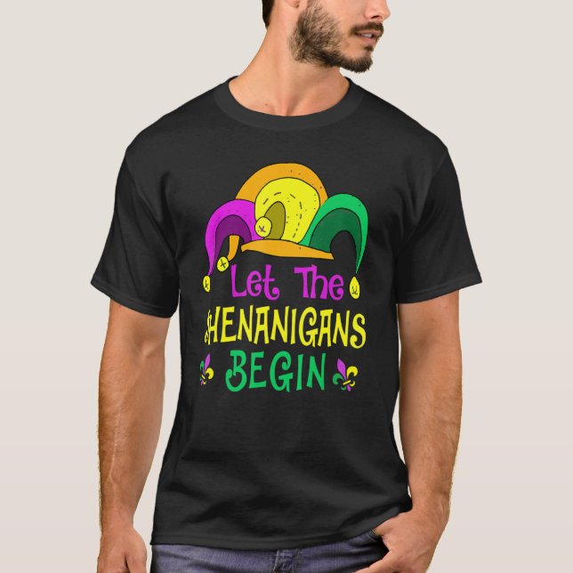 T-shirt Mardi Gras Let The Shenanigan Begin Jester Hat Kid (Devant)