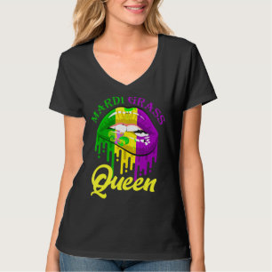 T-shirt Mardi Gras Lèvres Costume Queen Carnival Purple &