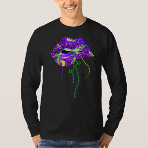 T-shirt Mardi Gras Lèvres Costume Queen Carnival Purple &