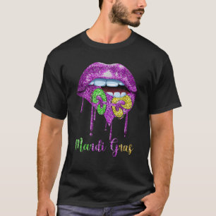 T-shirt Mardi Gras Lèvres Costume Queen Carnival violet