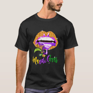 T-shirt Mardi Gras Lip Biting Dibetween Shining Costume