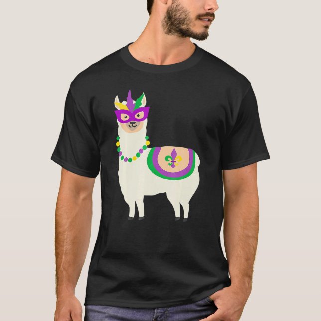 T-shirt Mardi Gras Llama Carnaval Fat Mardi (Devant)